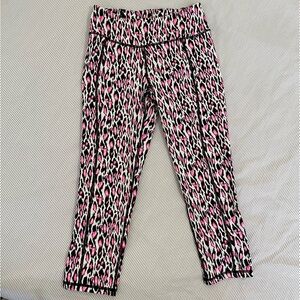 Betsey Johnson‎ Cropped Hot Pink Leopard Leggings, size XS